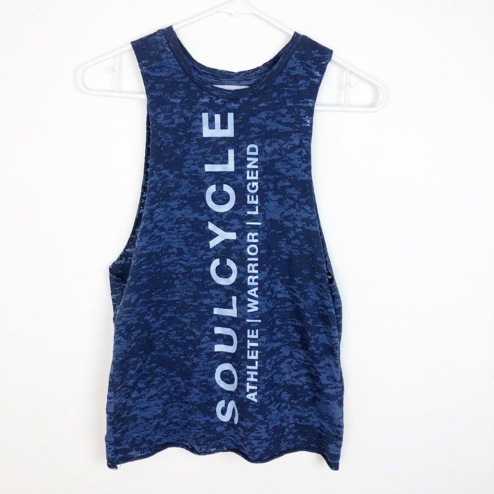 SOULCYCLE XS blue graphic lafayette muscle tank